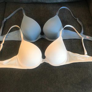 Two Victoria's Secret Pink Push-up, Wear Everywhere Bras, 32 B